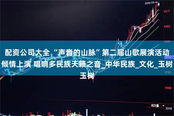 配资公司大全 “声音的山脉”第二届山歌展演活动倾情上演 唱响多民族天籁之音_中华民族_文化_玉树